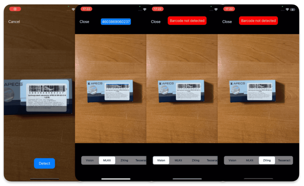 Damaged Barcode Detection with MLKit by Apple
