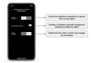 Configurations of Photogrammetry Session on iPhone