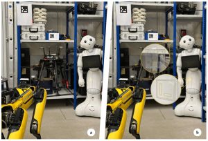 Scene with iMarkers highlighted and magnified (b)