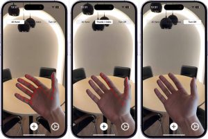 App screens with gesture recognition